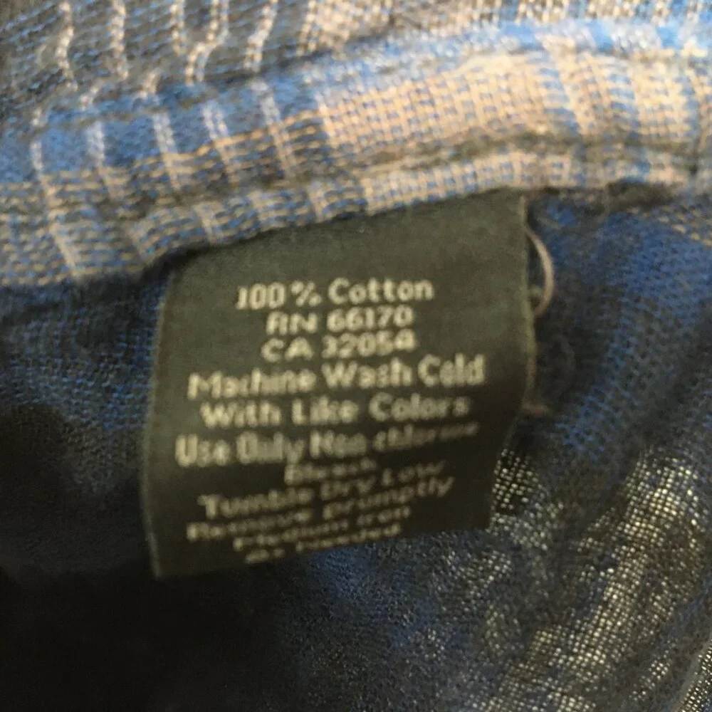 Urban Outfitters Standard Cloth Shirt S M XL Boyfriend Plaid Long Sleeve Blue